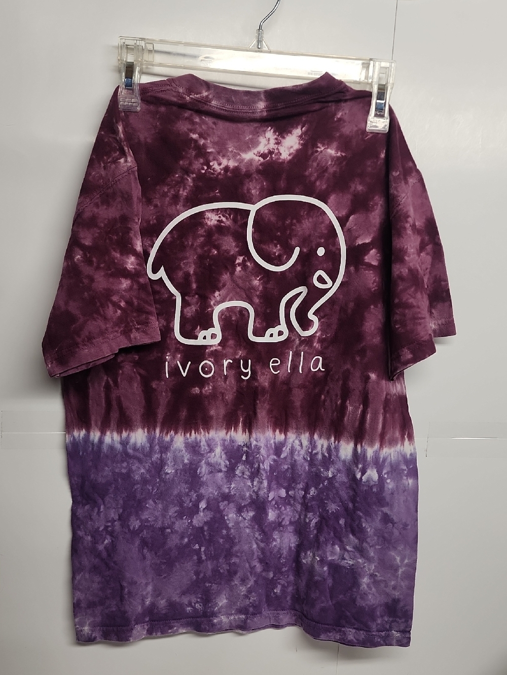 ivory ella Tie-Dye Pocket Tee in Burgundy & Lavender #SaveTheElephants Size S - Picture 4 of 6